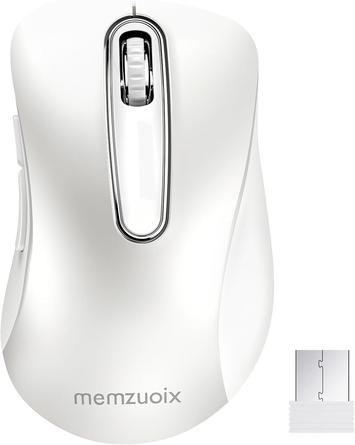 memzuoix 2.4G Wireless Mouse, 1400 DPI Computer Mice with USB Receiver, Portable Wireless USB Mouse Battery Powered Cordless Mice for Laptop, PC, Desktop, 5 Buttons - Image 3