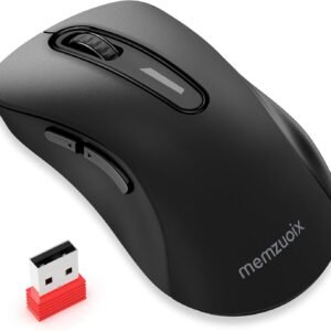 memzuoix 2.4G Wireless Mouse, 1400 DPI Computer Mice with USB Receiver, Portable Wireless USB Mouse Battery Powered Cordless Mice for Laptop, PC, Desktop, 5 Buttons