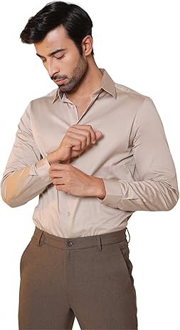 SUBTRACT Men's Slim Fit Solid Spread Collar Cotton Satin Evening Shirt | Stylish Men's Wear Shirt for Office or Party - Image 7